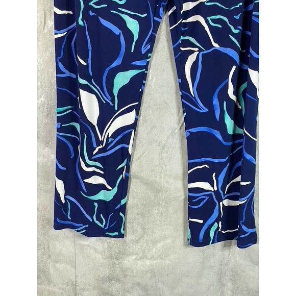 Alfani Women's Plus Size Navy Printed Wide-Leg Pull-On Pants SZ 3X - Picture 6 of 10